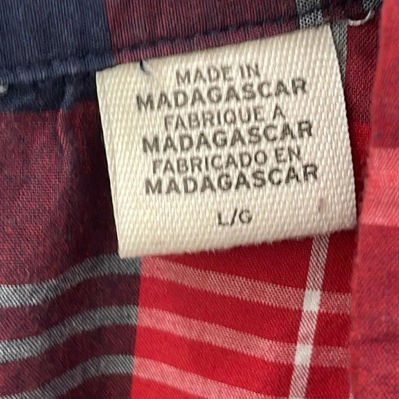 Levi's Men’s Pearl Snap Check Plaid Cotton Lightweight Western Shirt Red Size L - Picture 6 of 12